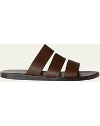 Loro Piana - Naha Seawalk Leather Slide Sandals - Lyst
