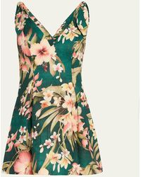 Zimmermann - Lexi Floral Tie Mini Dress - Lyst