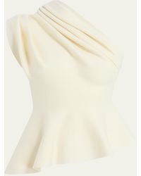 KHAITE - Aimee Draped One-Shoulder Peplum Top - Lyst