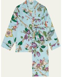 Olivia Von Halle - Lila Floral-print Silk Pajama Set - Lyst