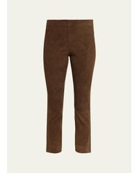 Vince - Stretch-Suede Split Hem Crop Pants - Lyst