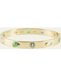 Kimberly Mcdonald - 18k Gold Oval Bangle With Blue Sapphires - Lyst