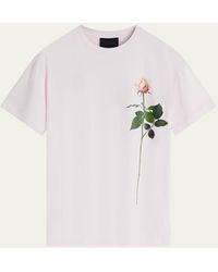 Simone Rocha - Cotton Rose Stem-print T-shirt - Lyst