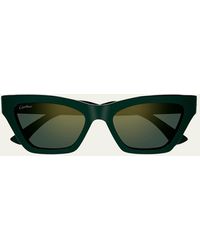 Cartier - Logo Acetate Cat-eye Sunglasses - Lyst