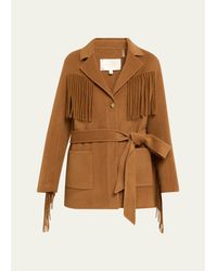LoveShackFancy - Maebella Fringe-Trim Jacket - Lyst