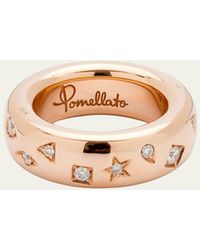 Pomellato - Iconica 18k Rose Gold Medium Band Ring With Diamonds - Lyst