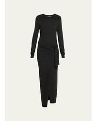 Isabel Marant - Jozira Button-Shoulder Wrap Maxi Sweater Dress - Lyst