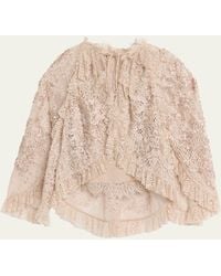 Kobi Halperin - Harmony Ruffle-Trim Lace Blouse - Lyst