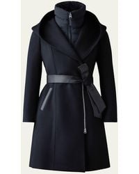 Mackage - Shia 2-In-1 Double-Face Wool Coat With Removable Bib - Lyst