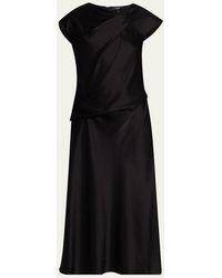 Theory - Satin Twist Bodice Dress - Lyst