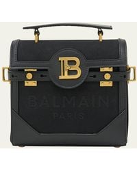 Balmain - Bbuzz 23 Top-handle Bag In Canvas And Leather - Lyst