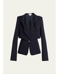 McQueen - Certified Wool Folded Lapel Single-Breasted Jacket - Lyst