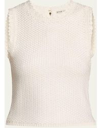 Alice + Olivia - Amity Open-knit Cropped Tank Top - Lyst