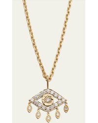 Sydney Evan - 14k Gold Diamond Evil Eye Pendant Necklace - Lyst