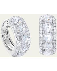 64 Facets - 18k White Gold Huggie Earrings With Diamonds - Lyst