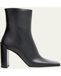 Alaïa - Square Calfskin Leather Ankle Boots - Lyst