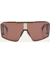 Balmain - Le Masque Brown Titanium & Acetate Shield Sunglasses - Lyst