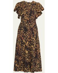 Ulla Johnson - Blithe Flutter-Sleeve Midi Dress - Lyst