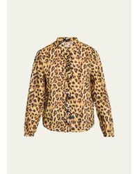 R13 - Print Cotton Ruffle Blouse - Lyst