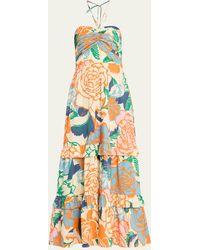 Figue - June Floral Halter Tiered Maxi Dress - Lyst