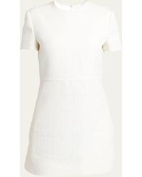 Valentino Garavani - Crepe Couture Tonal V Logo Mini Dress - Lyst