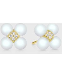 Paul Morelli - Yellow Gold Sequence Stud Earrings With Pearls And Diamonds - Lyst