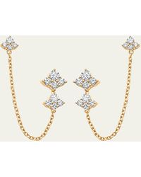 Sara Weinstock - 18k Yellow Gold Dujour Diamond Cluster Drop Chain Earrings - Lyst