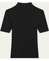 Theory - Leenda Regal Merino Wool Short-Sleeve Mock-Neck Top - Lyst