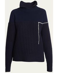 Victoria Beckham - Collared Cable-knit Wool Sweater - Lyst