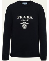 Prada - Logo Wool-cashmere Sweater - Lyst