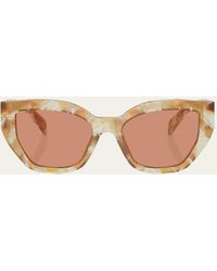 Prada - Logo Acetate Butterfly Sunglasses - Lyst