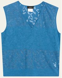 Akris - Whitecaps Knit V-Neck Vest - Lyst