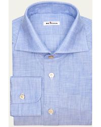 Kiton - Cotton Voile Spread Collar Dress Shirt - Lyst