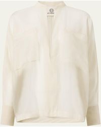 Attersee - Sheer Cotton Voile Oversized Utility Shirt - Lyst