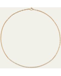 WALTERS FAITH - Clive 18k Rose Gold Diamond Fluted Bar Necklace - Lyst