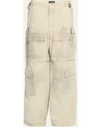 Balenciaga - Cotton Ripstop Wide-leg Cargo Pants - Lyst