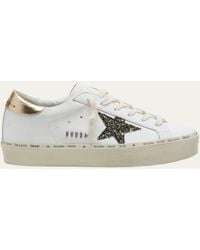 Golden Goose - Hi Star Leather Glitter Low-top Sneakers - Lyst