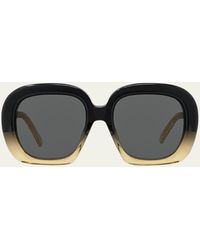 Loewe - Curvy Logo Acetate Square Sunglasses - Lyst