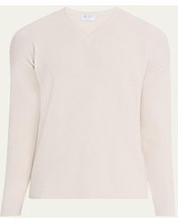 Bergdorf Goodman - Cashmere And Wool Rib V-Neck Sweater - Lyst