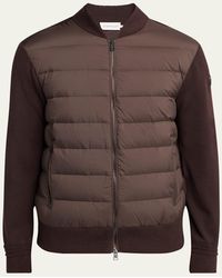 Moncler - Padded Nylon Knit-Sleeve Cardigan - Lyst