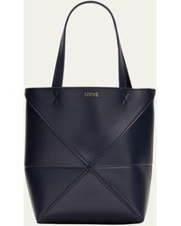 Loewe - Puzzle Fold Mini Tote Bag In Shiny Leather - Lyst