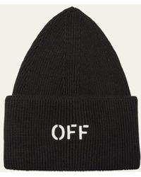Off-White c/o Virgil Abloh - Off Stamp Loose Knit Beanie Hat - Lyst
