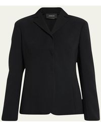 Akris - Leather-Collar Wool Jacket - Lyst