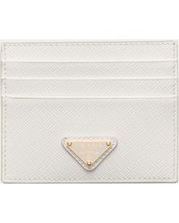 Prada - Triangle Logo Leather Card Case - Lyst