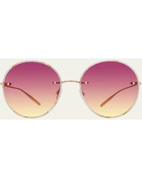 Barton Perreira - Rigby Rose Gold Titanium & Acetate Round Sunglasses - Lyst