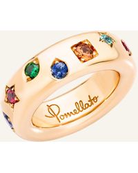 Pomellato - Iconica 18k Rose Gold Slim Multi Gemstone Ring - Lyst