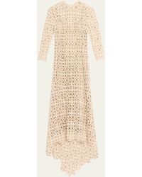 Teri Jon - High-low Stretch Crochet Maxi Dress - Lyst