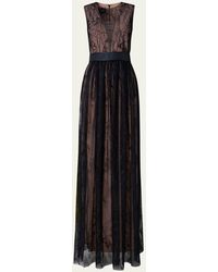 Akris - Belted Tulle Gown With Croquis Embroidered Details - Lyst