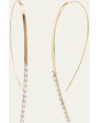 Lana Jewelry - 14k Yellow Gold Baguette Diamond Flat Hooked On Hoop Earrings - Lyst