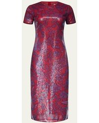 Diane von Furstenberg - X Henry Zankov Amelie Floral-Print Sequin Midi Dress - Lyst
